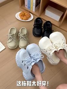 [Free Shipping] Womens Thick-Soled Clogs New Summer Beach Sandals Non-Slip Height-Enhancing For Outdoor Wear Mens Style.