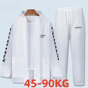 Outdoor Glow The Dark Stripe Raincoat Motorcycle Riding Rain Coat Suit for men