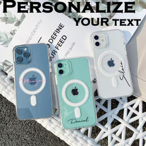 Personalize name Initial for MagneWireless Charging Case for iPhone 14 13 15 16 17 Pro MAX air 14 16 15 Plus Shockproof Case