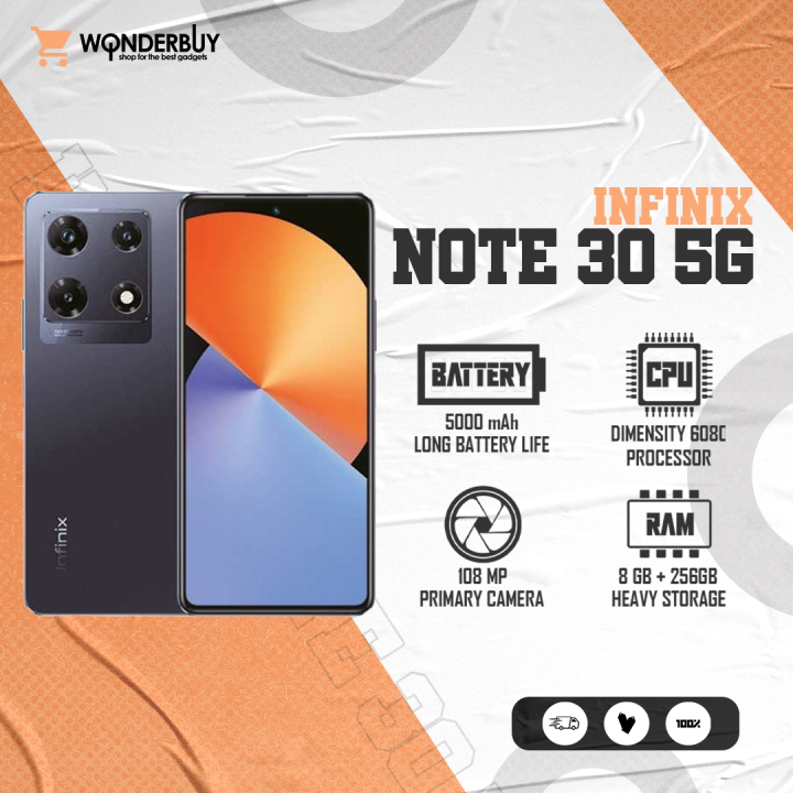 Infinix Note 30 Pro - 6.78 - 256GB ROM - 8GB+8GB RAM - 4G LTE - Dual SIM -  Fingerprint - 5000mAh - Black