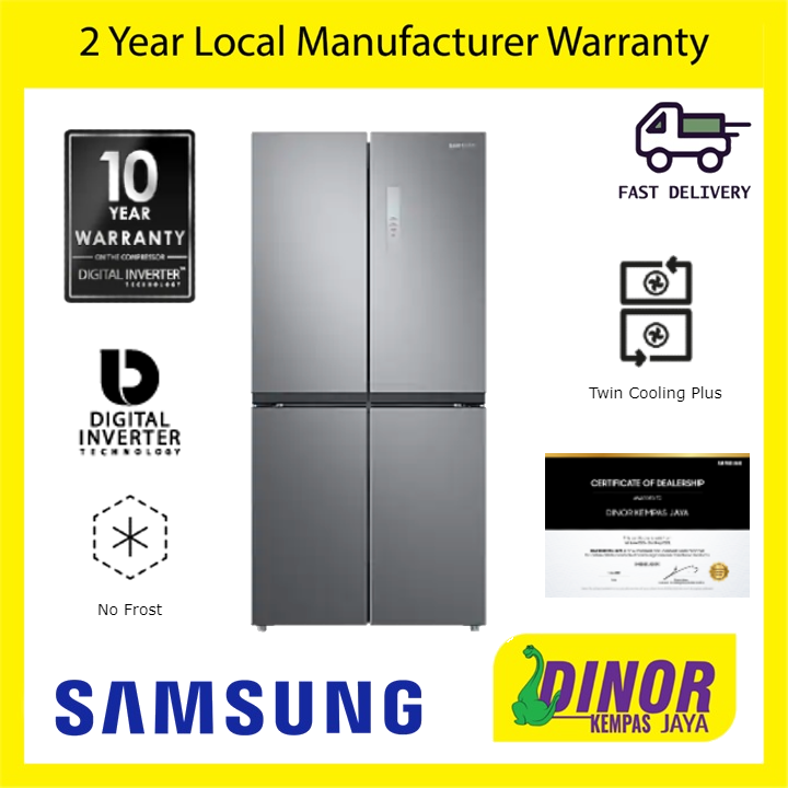 Samsung 511L French Door Refrigerator With Twin Cooling RF48A4000M9/ME