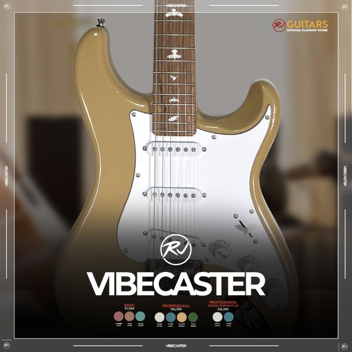 RJ Vibecaster Electric Guitar (Silversky, Stratocaster) | Lazada PH