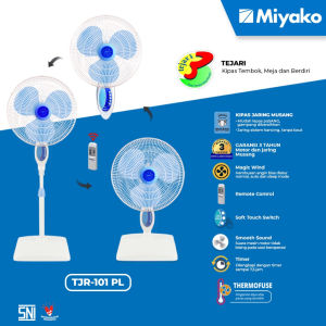 Miyako Kipas Angin Dinding / Meja / Berdiri Remote Control Timer 3 in 1 - 16 inch - TJR101 - FREE ONGKIR Jabodetabek