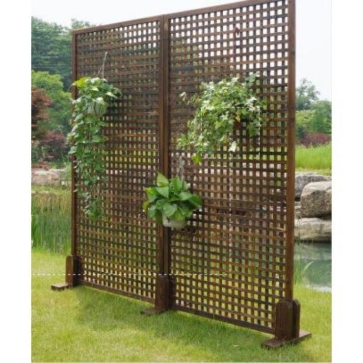 Pine Wood Fence Outdoor Carbonized Anti-Corrosion Screen Divider ...