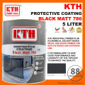 1L & 5L KTH Paint Black Matt Paint 786 / cat hitam mati / black  / matt paint for wood / anti rust paint / primer /anti karat / cat hitam / cat besi / cat kayu / metal paint / wood paint / black matt / matte / anti rust / anti karat. 