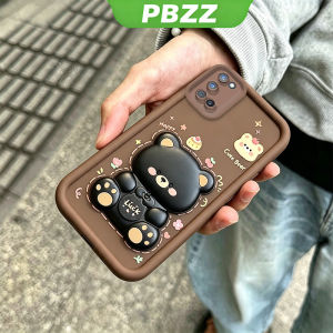 PBZZ Case for OPPO A52 A92 4G A74 A93 A54 5G phone casing Softcase Silicone shockproof Cover new design aesthetic with holder 360 °   rotate cute Bear for men JTXX3