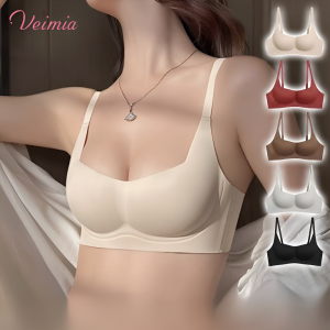 Small Breasts Gathered Bra Wireless Push Up Bra Seamless Comfort Soft Support Half Cup Underwear內衣無鋼圈