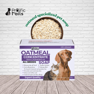FASHION- For Sensitive Skin Irritated & Dry Itchy Skin Prolific Tails Oatmeal Concentrate Organic Soap for Cats and Dogs 135g