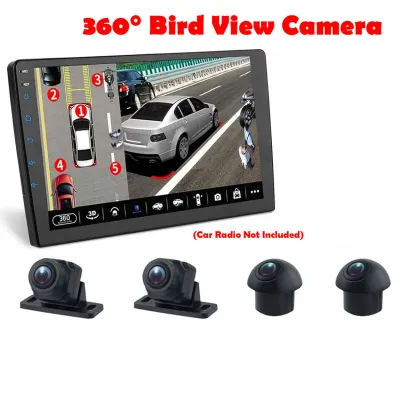 QCY SZ720P/2053/1005 360° Panoramic Camera 3D AHD Rear/Front/Left/Right 360 Bird View Camera for Car Android Radio Stereo