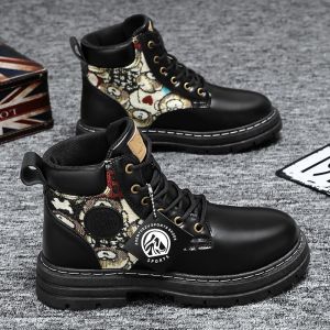 Popular Mens Extra Large Size 48 Martin Boots New Style Mid-Calf Classic Big Toe Ankle Boots British Style High-Top Worker Boots