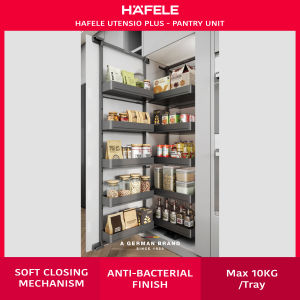 Hafele Pantry Storage Unit | Soft Close | Anti Bacterial Finish | 5 Year Warranty