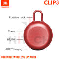Speaker Portable JBL CLIP3 Wireless Bluetooth JBL Clip3 IPX7. 