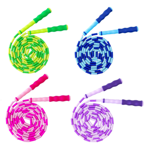 Jump Rope Soft Beaded Segmented Skipping Rope Adjustable Length Jumping Rope Gift for Kids Students Man and Women