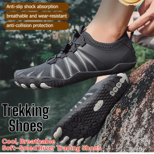 Summer Mens Mesh Hiking Shoes Outdoor Wading Shoes Anti-Slip Quick-Drying Walking Footwear