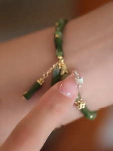 สายรัดข้อมือไม้ไผ่จีนปรับได้สะดวกสบายโซ่พันข้อมือสร้อยข้อมือลูกปัดอุปกรณ์เสริมที่สมบูรณ์แบบสำหรับผู้ชื่นชอบแฟชั่น