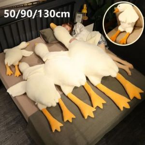50 70 90 cm Long Plush White Goose Washable Sleeping Pillow Big White Goose Plush Toy Goose Toy Stuffed Lifelike Big Wings Duck Hug Massage Throw Pillow Boyfriend Cushion For Girl Stuffed Mat