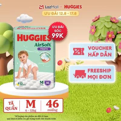 Tã quần Huggies Airsoft size M gói 46 miếng
