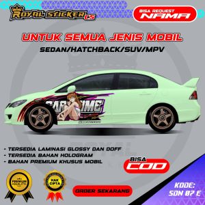 SDN 07-STIKER DECAL MOBIL PAJERO KIJANG INNOVA XPANDER XENIA AGYA CALYA GRATIS CUSTOM NAMA