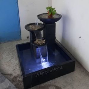 S22 Black Feng Shui 3x3 Water Pond Fountain Kolam Air Sandstone Garden Water Feature Balinese 风水流水喷泉瀑布池 Fish Waterfall