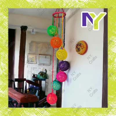 Hanging Native Abaca Set Rattan Balls String Christmas Decor Home Decoration for Corner Display