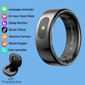 R08 Smart Ring 2025 - Advanced Health Monitor for Men & Women with 24/7 Heart Rate Skin Temperature & Stress Tracking 5ATM Waterproof Fitness Ring Sleep Analyzer & Remote Control for iOS/Android
