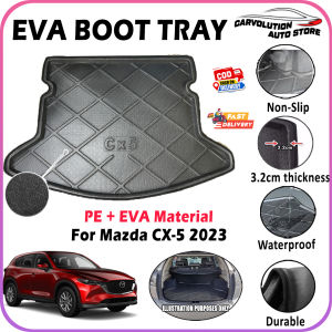 ✨ For Mazda CX-5 2023 EVA Copolymer Car Boot Tray Luggage Cargo Trunk Tray Dulang But Kereta Durable Easy Clean Custom Fit 100% Waterproof Senang Pasang Senang Cuci Kalis Tahan Lama Air 汽车后箱垫