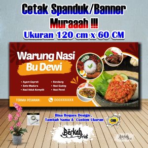 Spanduk Banner Warung Nasi Ukuran 120 cm x 60 cm