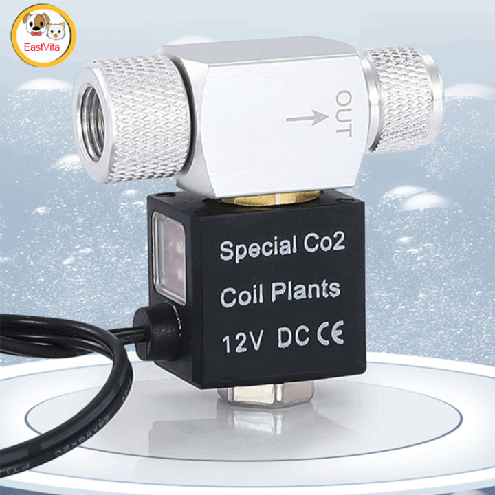 Fzone DC CO2 Solenoid Valve Aquarium CO2 System Regulator Magnetic Valve For Aquarium Fish Tank Water Plant Grass Grow Easy To Install