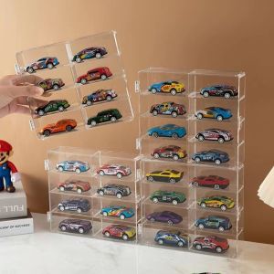 Toy Car Display Case Kereta Mainan Bekas Cars Storage Box Organizer Car Model Toy Cabinet Rack Clear Matchbox Scale Transparent 1:64