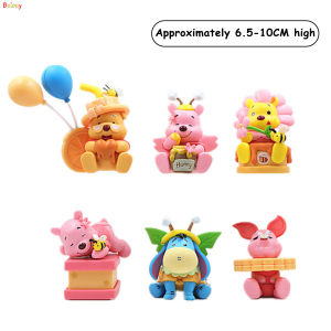6ชิ้นหุ่นช้อนส้อมมีดหมีพูห์วินนี่น่ารักเครื่องประดับแบบพกพาและน้ำหนักเบาสำหรับ Kado Ulang Tahun เด็กเด็กผู้ชายเด็กผู้หญิง โมเดล ของเล่น