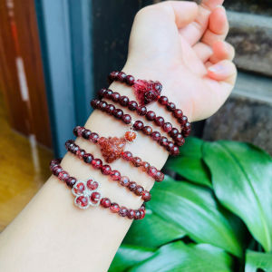vòng tay nữ dáng chuỗi đá thạch anh tóc đỏ tự nhiên mix cỏ 4 lá thạch anh tóc đỏ bọc bạc và hồ ly chúa tóc đỏ vip vòng tay đá phong thủy hợp mệnh thổ mệnh hỏa trang sức thiết kế đủ hóa đơn thẻ bảo hành