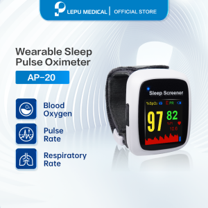 Lepu Wearable Sleep Screener Digital Wrist Pulse Oximeter AP-20 Measure Snoring Respiratory Rate for Adults Android iPhone with Bluetooth Connection