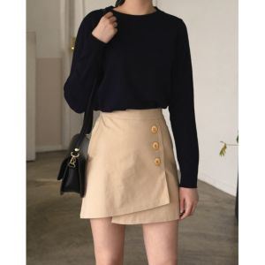 HOTPANTS KOREAN MINI SKIRT - ROK CELANA PENDEK SANTAI WANITA - HOTPANTS KANCING 3 KEKINIAN