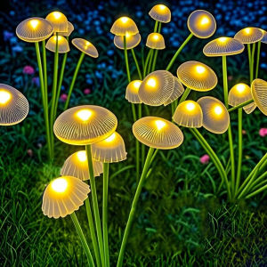 B.LIVEM 【40%OFF】พลังงานแสงอาทิตย์ 10LEDS แมงกะพรุนไฟเห็ดไฟพลังงานแสงอาทิตย์ ไฟบรรยากาศไฟตกแต่งสวนไฟสนามหญ้า