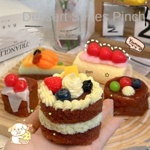 FUNG MALL Tpr Slow Rising Squeeze Toy Soft Anti-stress Slow Rebound Toy Squeeze Pinch Toy Cake Shape Stress Relief Toy Birthday Gift