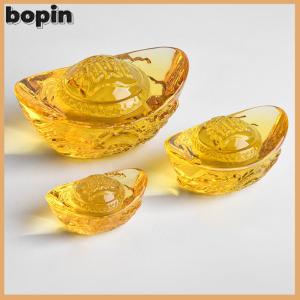 Bopin จีนสไตล์ Citrine Ingot ทองคริสตัลแก้วสีเคลือบความมั่งคั่งเงินหัตถกรรม