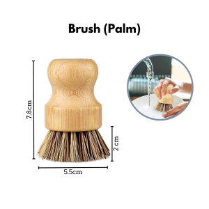 🇸🇬 Bamboo Kitchen Cleaning Dish Brushes Wooden Scrubbers Eco Friendly for Washing Cast Iron Pan/Pot
