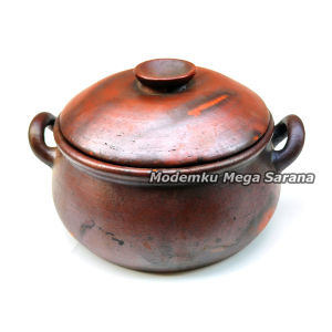 Panci Kendil Kuali Gudeg Rebus Godog Jamu Herbal Tanah Liat - D 24 cm