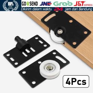 [Grosir Murah]4 Buah/Set Roda Pintu Lemari Geser Sliding Sleeding Rel Sliding Pasangan Rel Timbul 370C Lemari Pakaian Pelindung Komponen