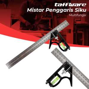 Mistar Penggaris Siku L Besi Tukang Multifungsi Pasekon Mistar Alat Ukur Waterpass Kombinasi Square Ruler Sudut Presisi Air Geser