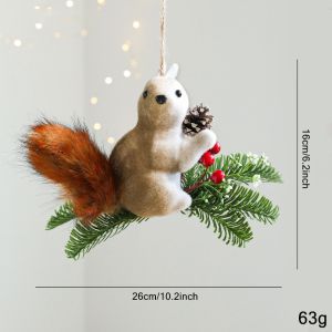 SPARAK Chất liệu xốp Đồ trang trí hình sóc Hình dáng sóc mô phỏng Cùng Bell Móc treo cửa Trang trí ngày lễ Đồ trang trí treo. Trang trí Giáng sinh