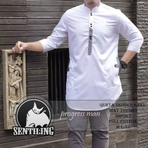 SENTILING | Baju Koko Kurtha Agamudin Lengan 3/4 Kekinian