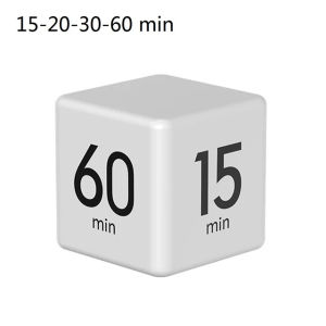 KIPRUN Cube Timer Digital Kitchen Timer Countdown Alarm Time Management and Countdown Settings with Gravity Sensor Flip Timer for Studying Cooking Reading  Exercise (15-20-30-60 Minutes)