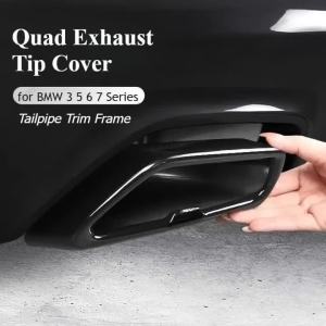 secr Quad Exhaust Tip Cover M Sport Style Tailpipe Trim Frame Stainless Steel For BMW 5 3 7 6 Series GT G20 G30 G11 G05 X3 X5 X6 X7 T6H1N