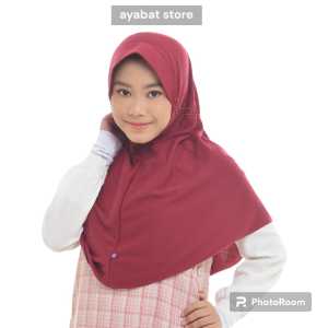 Ayabat Gratis Ongkir Kerudung Sekolah Hijau MI / Kerudung Anak Sekolah TK SD SMP SMA Jilbab Anak SD SMP SMA Serut Pita Renda Samping Murah Terlaris