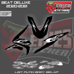 STIKER STRIPING BEAT DELUXE 2020 - 2021 TRANSPARAN PREMIUM KEREN LIS VARIASI STIKER MOTOR HONDA 07