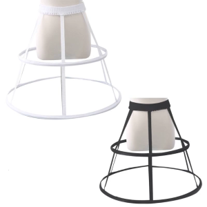 Nữ Phụ nữ đai eo đàn hồi có thể điều chỉnh pannier petticoat trắng đen 2 Hoop ca