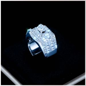 Nhẫn nam Bạc Xi Kim Moissanite Viên Chủ 6.3mm KNNA0002 Đá CC Kim Luxury