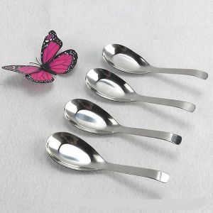 Muỗng thìa inox 304 bầu tròn cán cong ăn cháo súp phở loại dày cao cấp