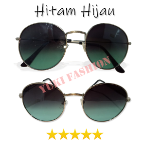 BISA COD - Kacamata Hitam Fashion Dewasa Bingkai Oval Oversize Besi Metal Lensa Gradasi Warna Anti UV Sunglasses Kacamata Gaya Korean Style Model Mewah Terbaru